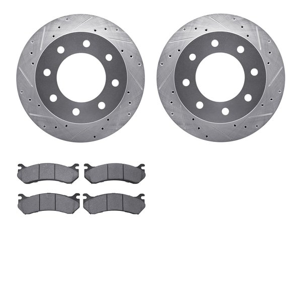 Dynamic Friction Co 7402-48031, Rotors-Drilled and Slotted-Silver with Ultimate Duty Performance Brake Pads, Zinc Coated 7402-48031